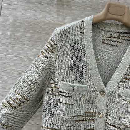 25fw Grey Knitted Cardigan