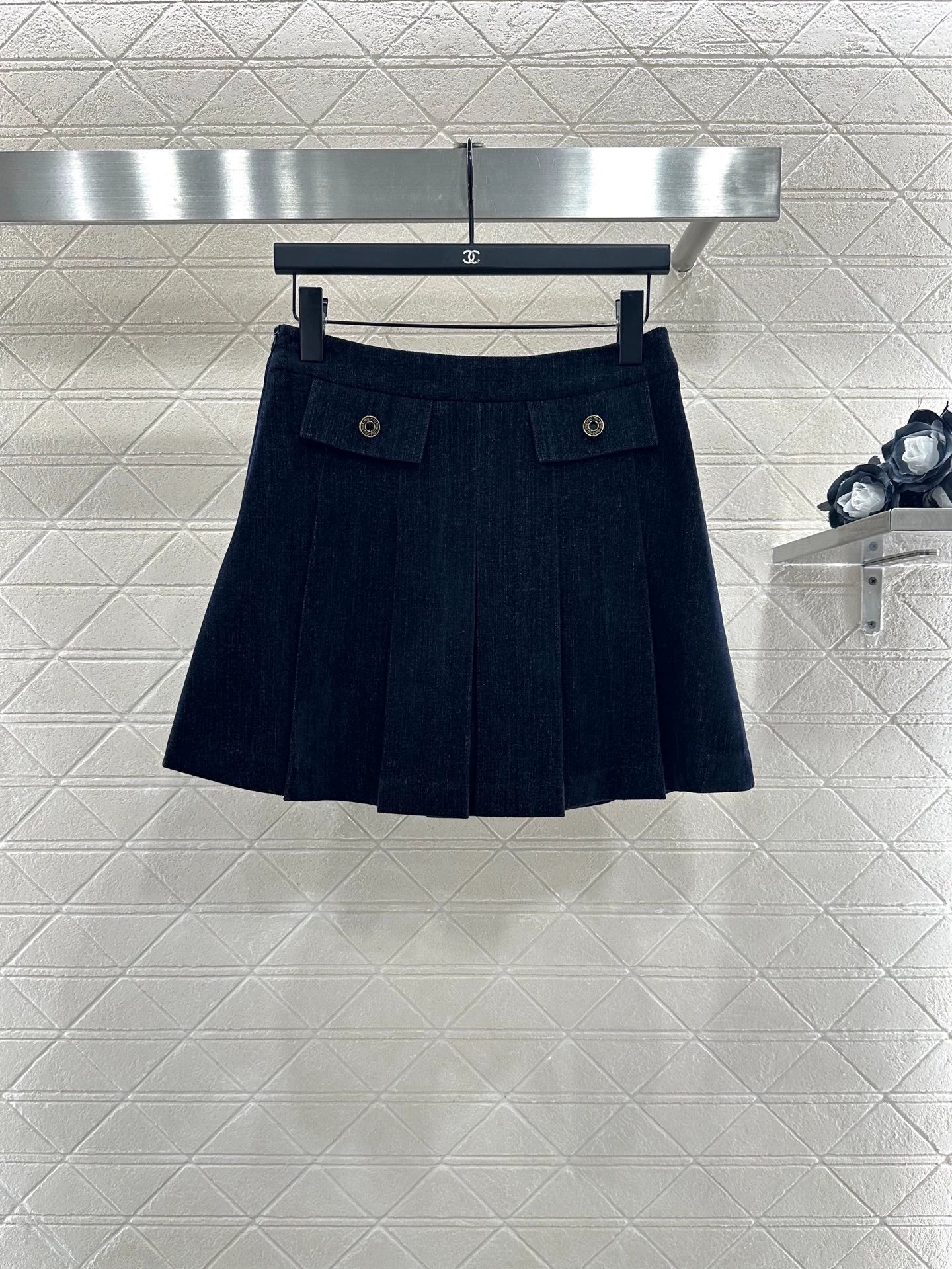 25fw Cowboy jacket pleated skirt set