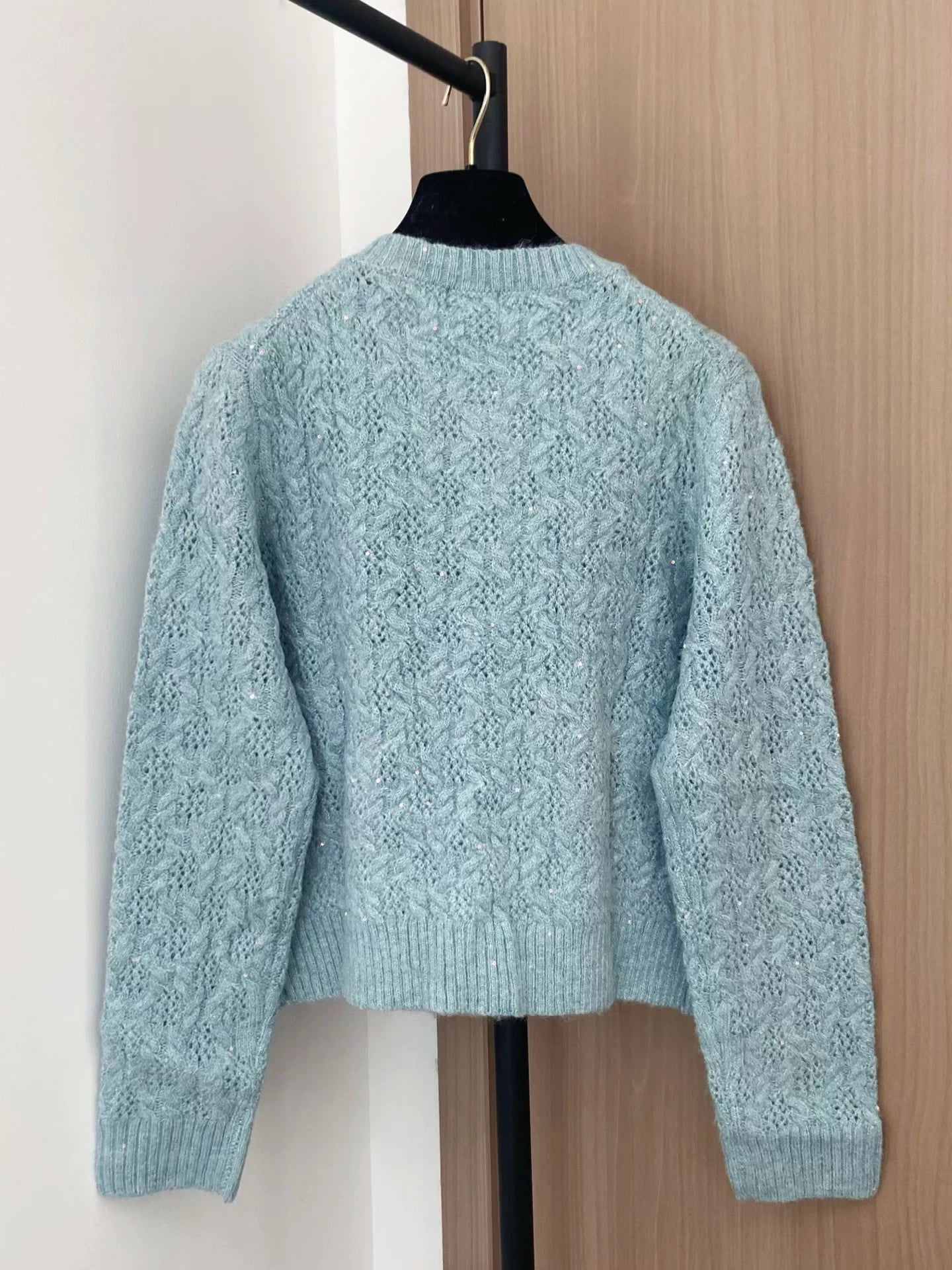 25fw Double C flower button wool cardigan