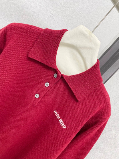 25fw Alphabet jacquard lapel half cardigan