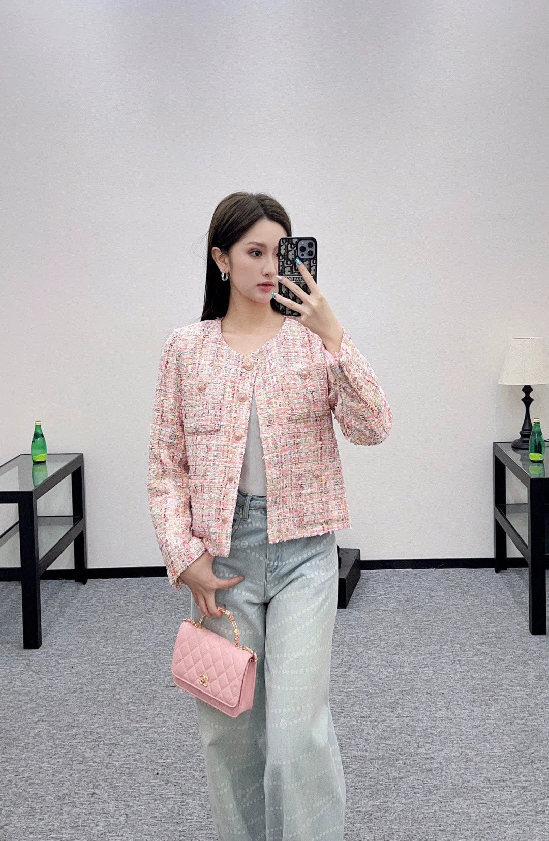 25fw Woolen round neck dress jacket