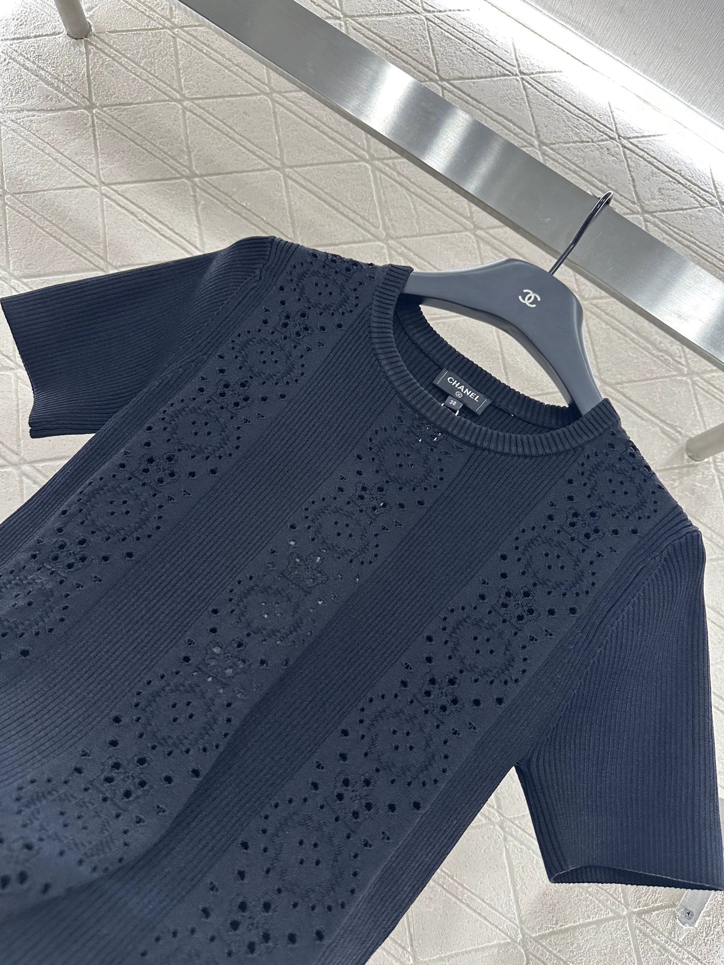 25fw Hollow knit short sleeves