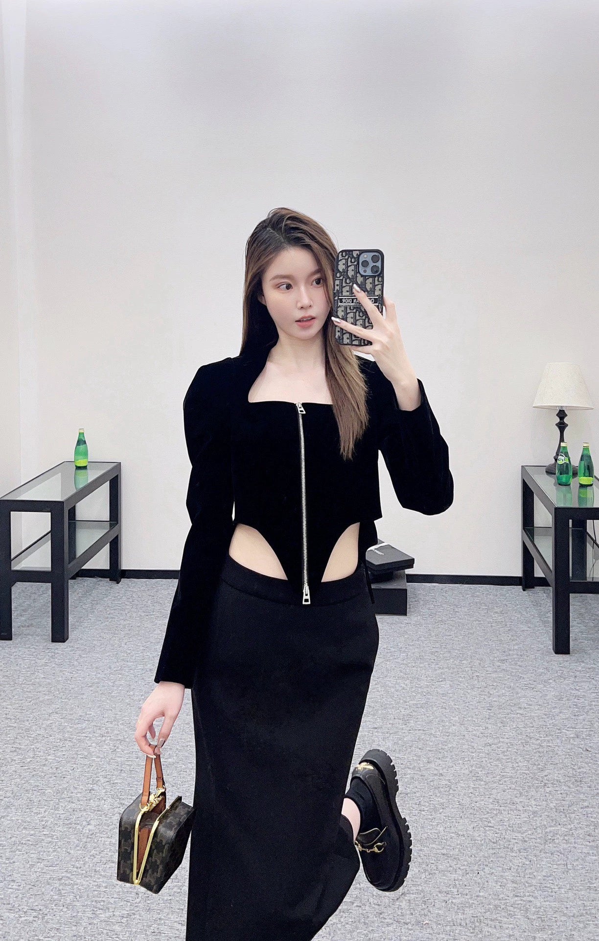 25fw Square neck bubble sleeve top