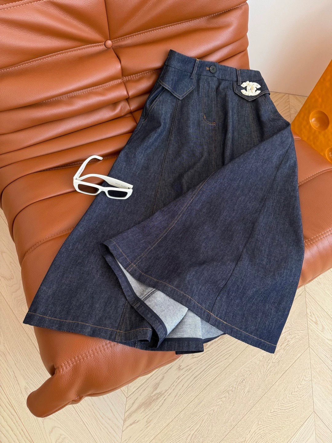 25fw Retro original denim half skirt