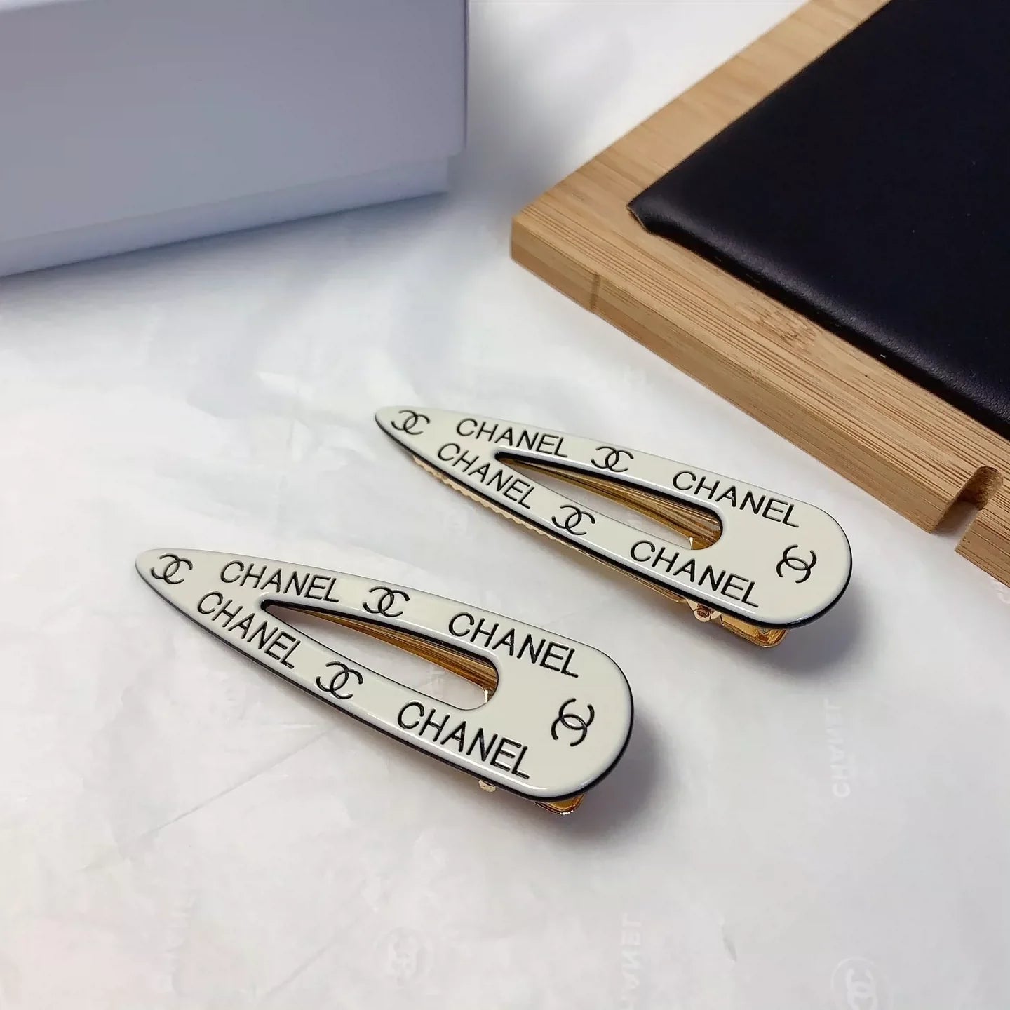 Acrylic logo hair clip