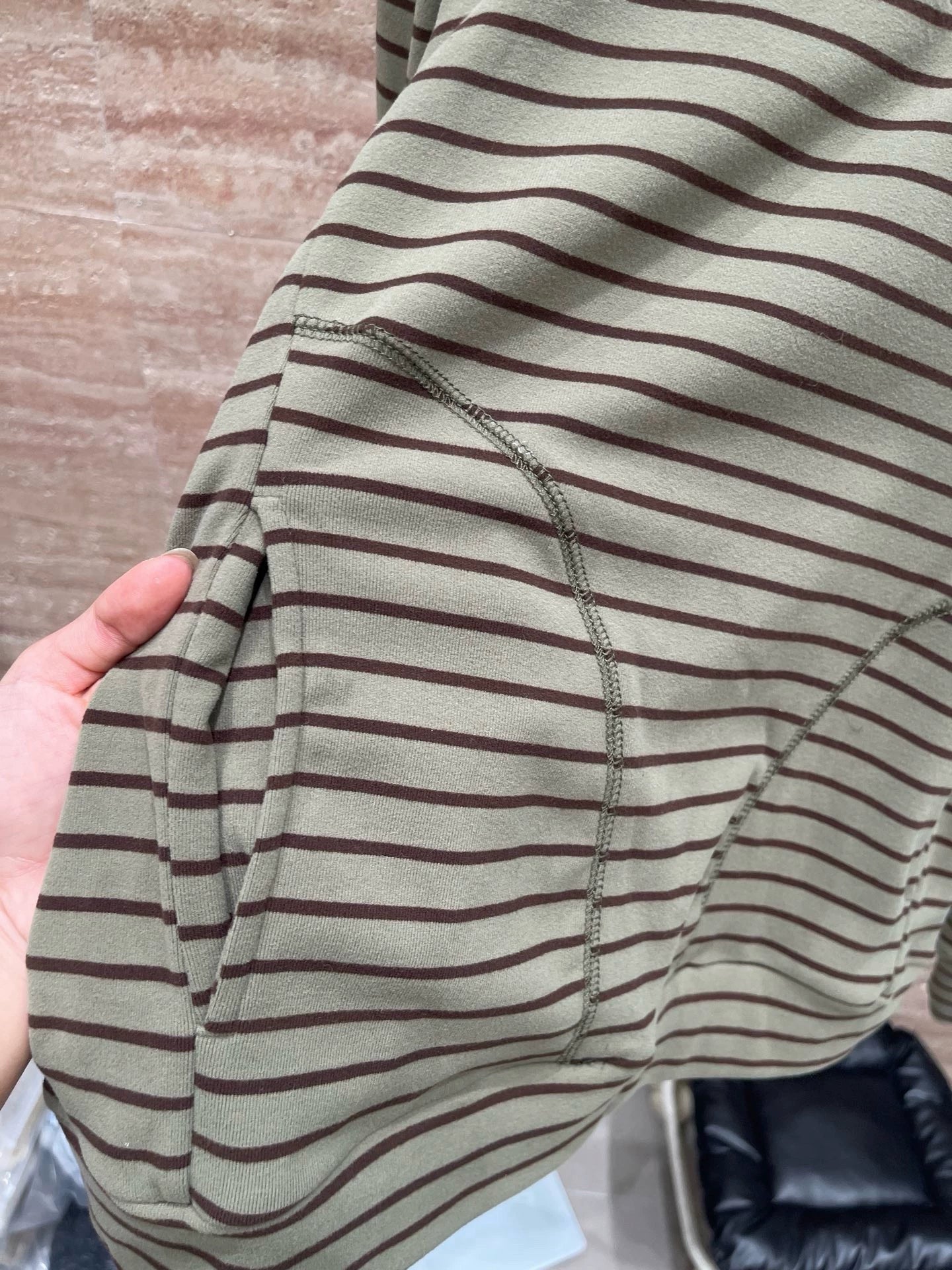 25fw Retro striped slim fit hoodie(vintage series)