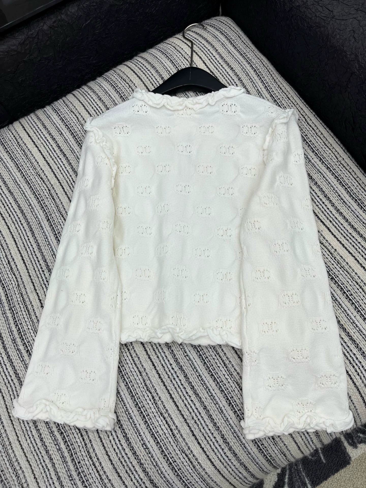 Hook flower round neck jacket