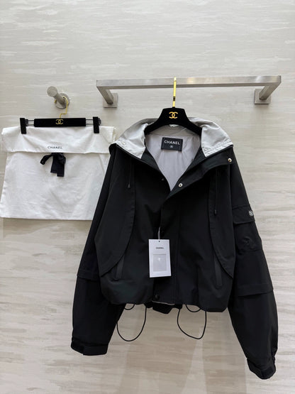 New color blocked hooded short jacket ‼️