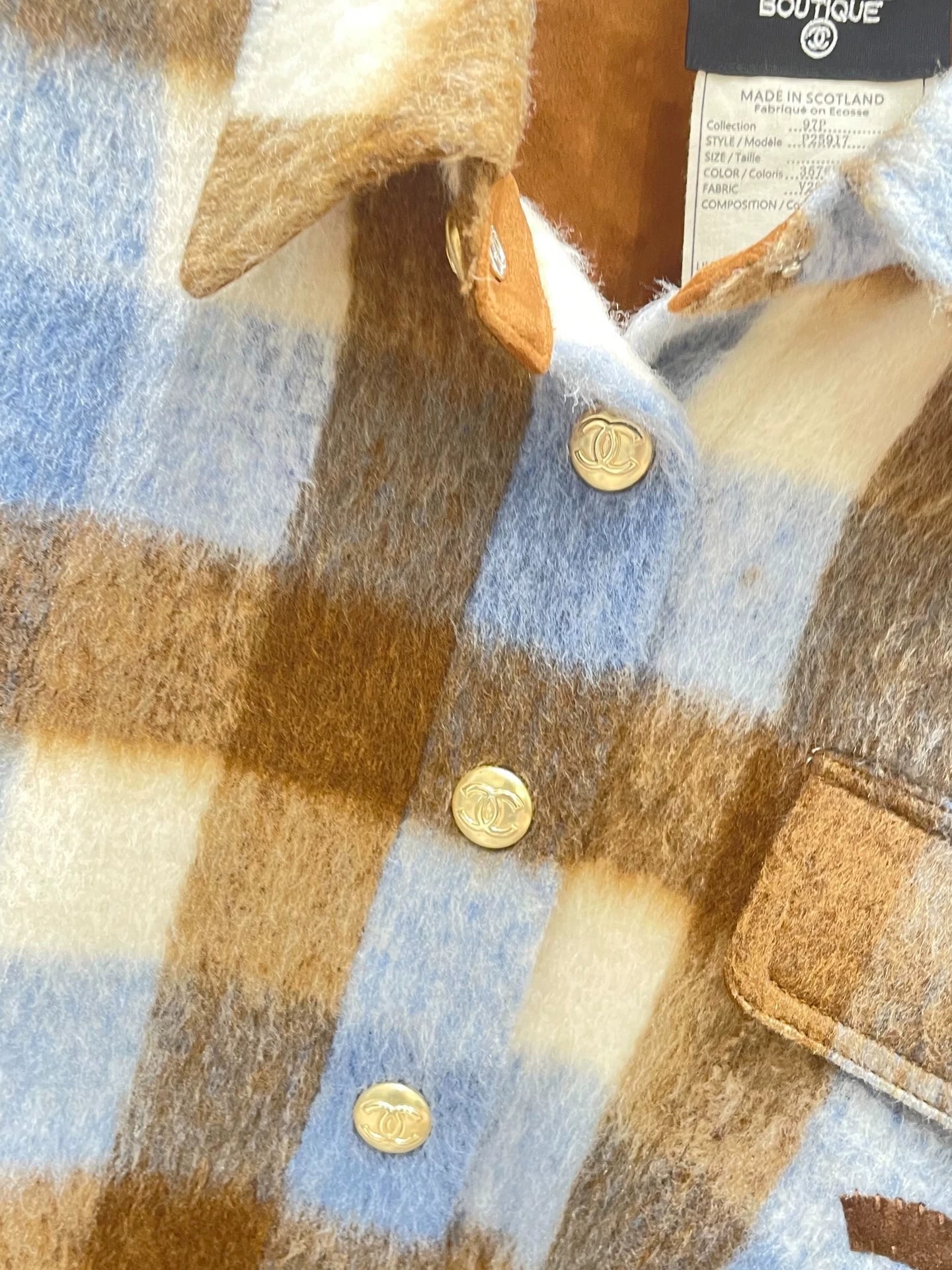 25fw Splicing plaid woolen cotton coat jacket (vintage series)