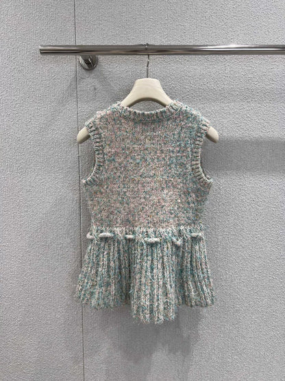 Handmade crochet lace cashmere vest