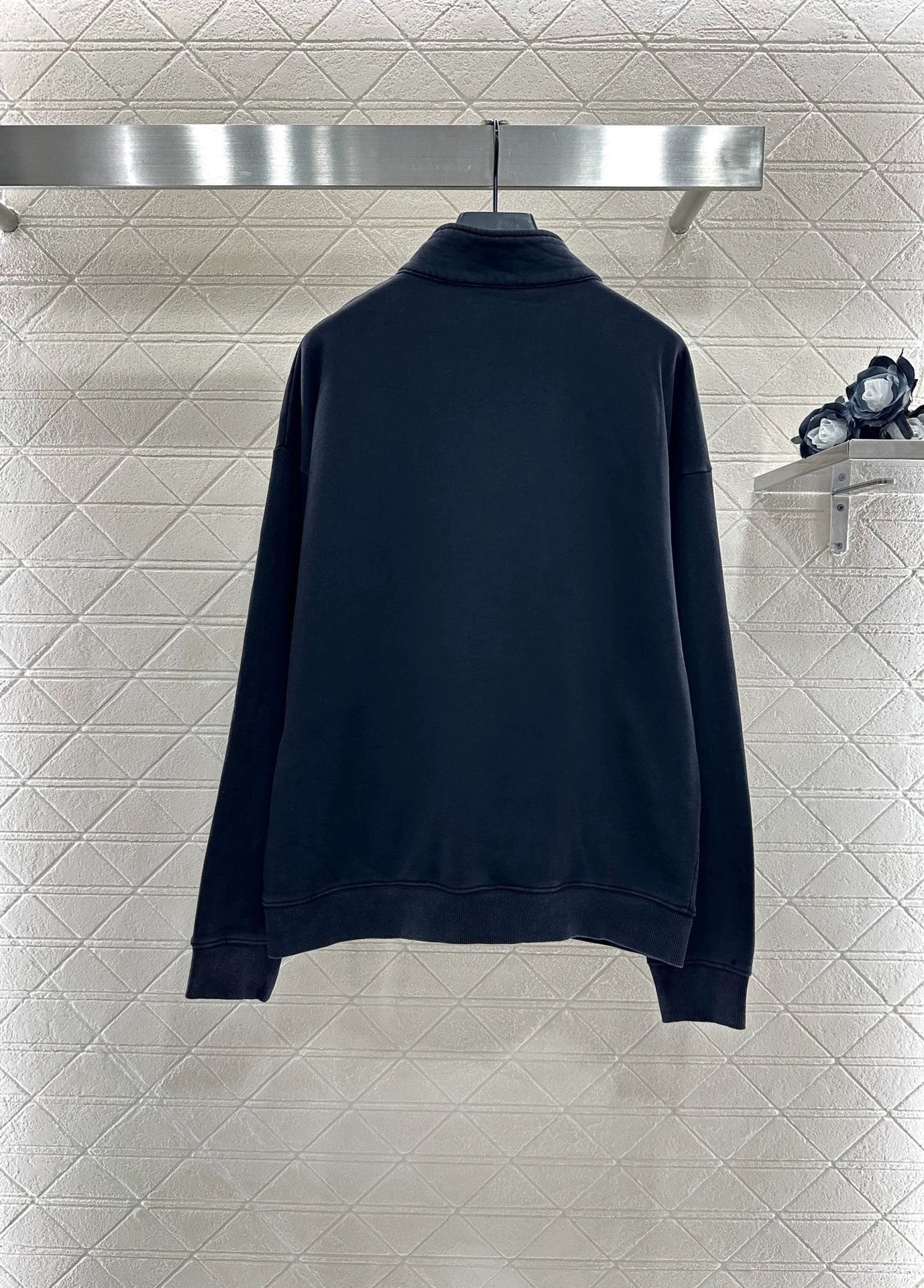 25fw Zipper embroidered hoodie