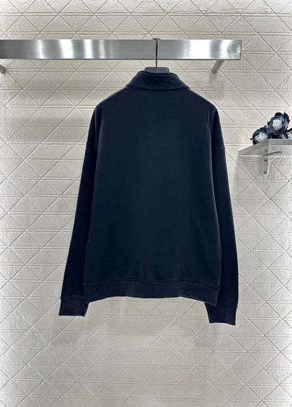 25fw Zipper embroidered hoodie