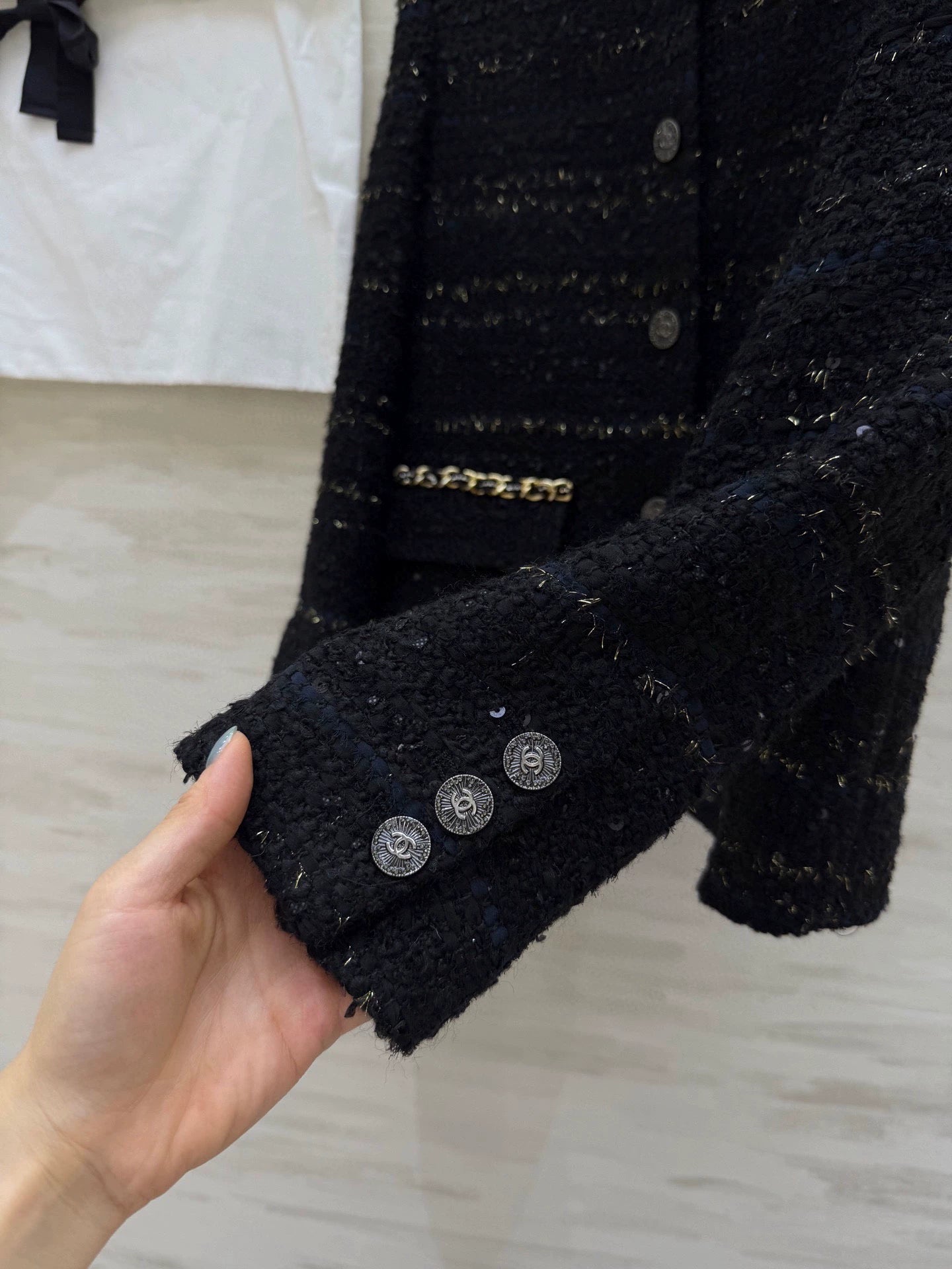 Knitted tweed jacket