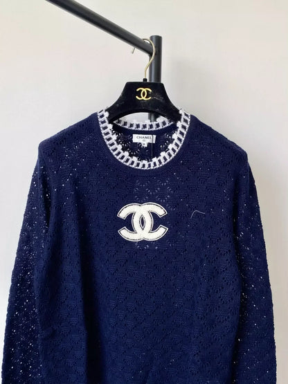 25fw Hollow knit long sleeved top