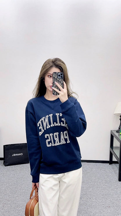 25fw Round neck letter contrasting hoodie