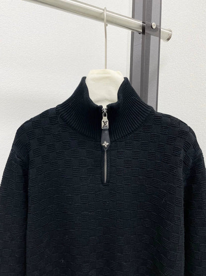 25fw Checkered dark patterned sweater