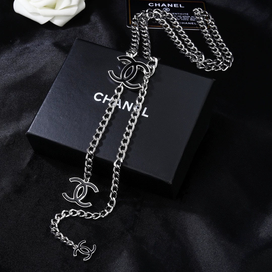 Double C Silver CC Waist Chain