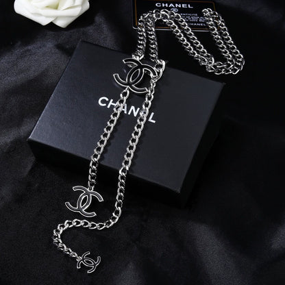 Double C Silver CC Waist Chain