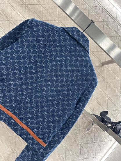 25fw Flip collar jacquard short jacket