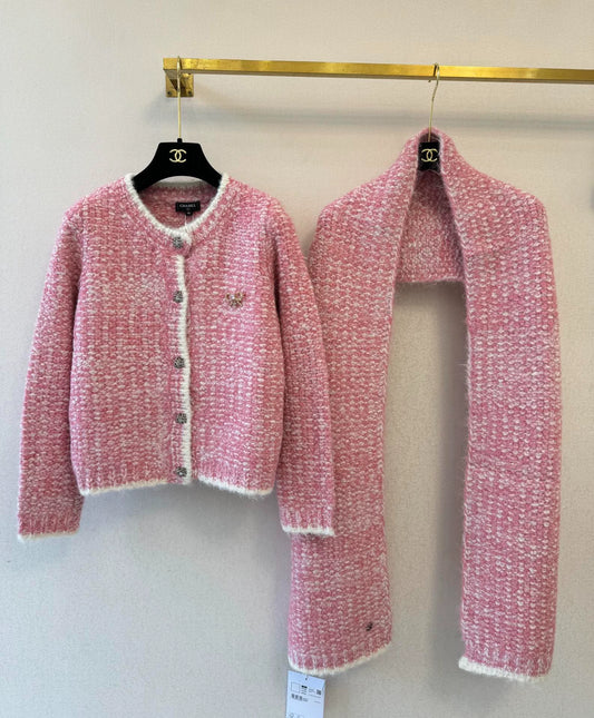 Pink knitted cardigan