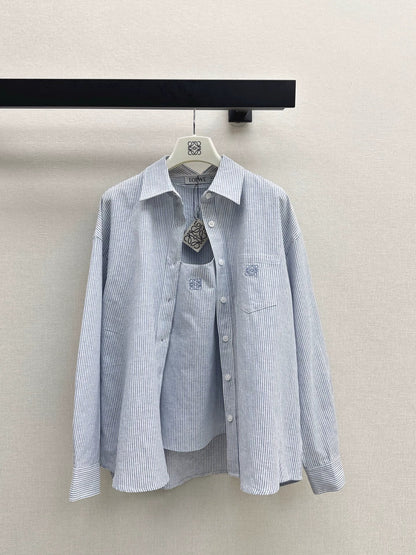 25fw Blue striped two-piece set