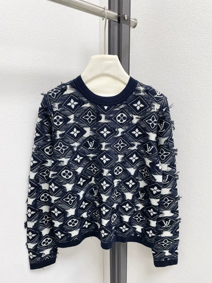 25fw Color blocking embellishment sweater