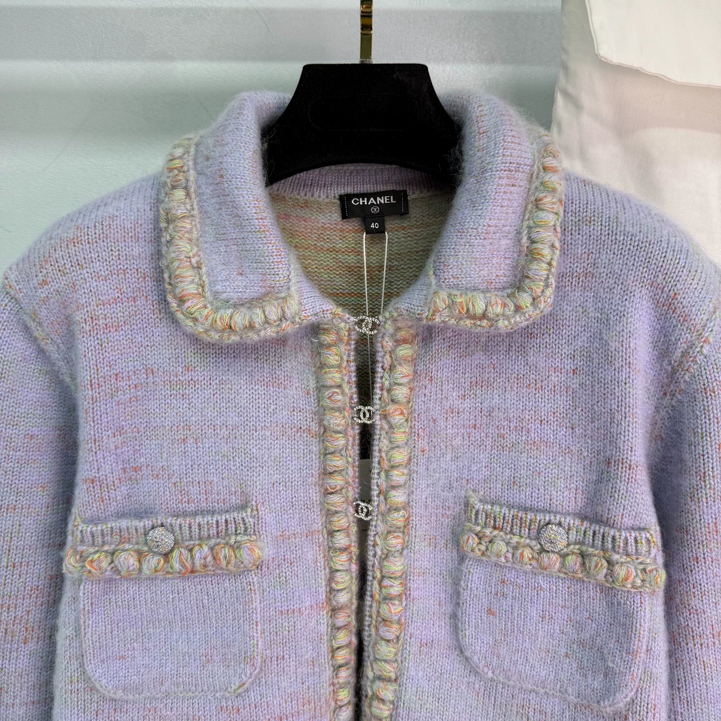 25fw Purple knitted cardigan