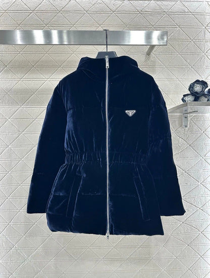 Hooded waist down jacket