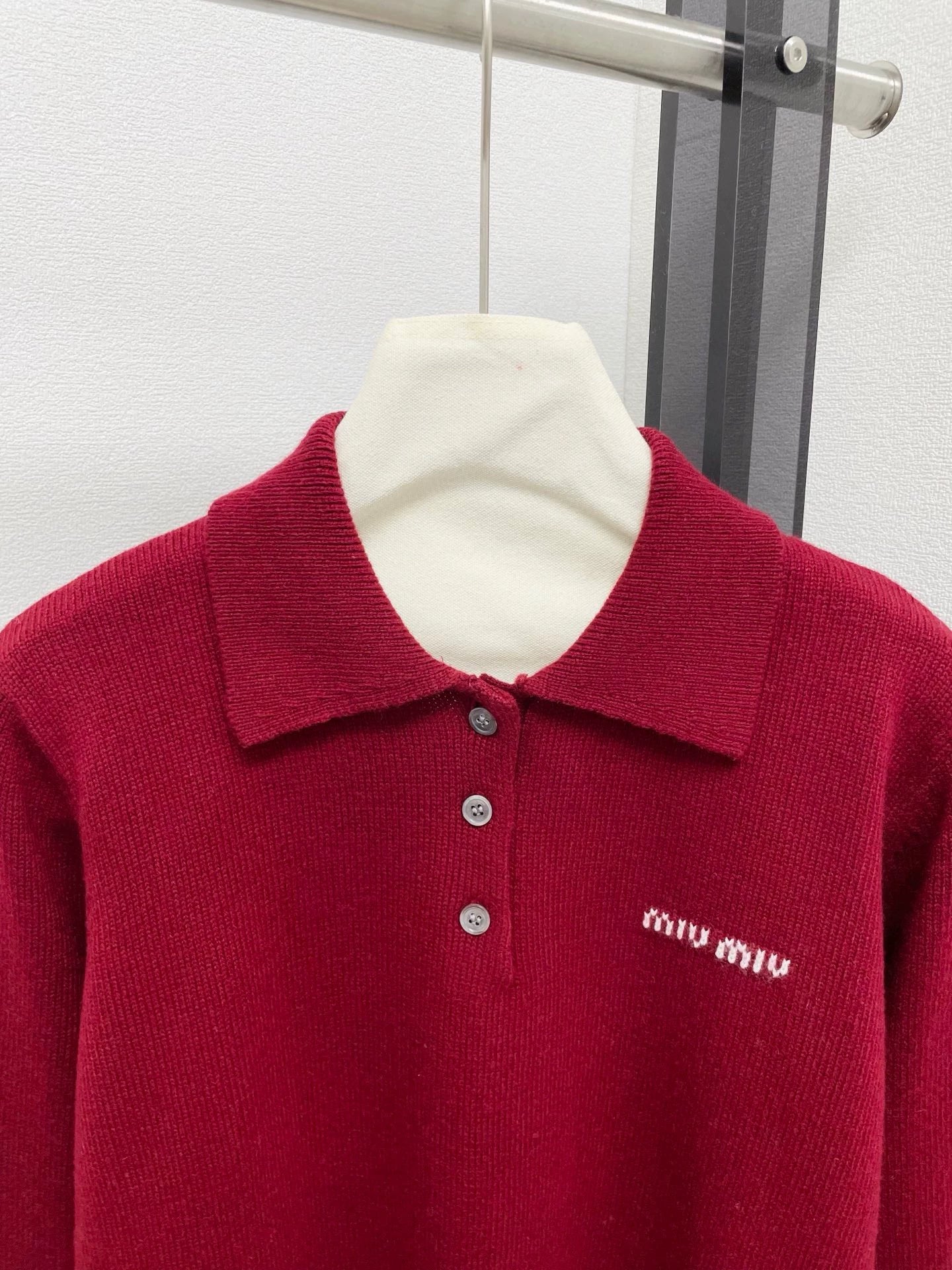 25fw Alphabet jacquard lapel half cardigan