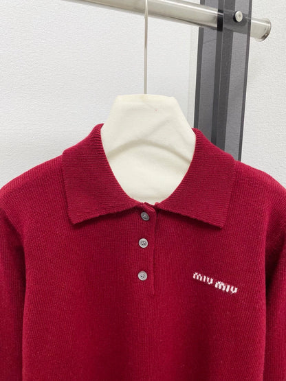 25fw Alphabet jacquard lapel half cardigan