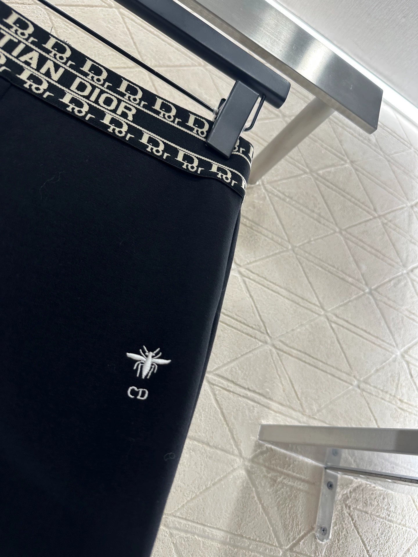 Letter-Embroidered High-Stretch Leggings