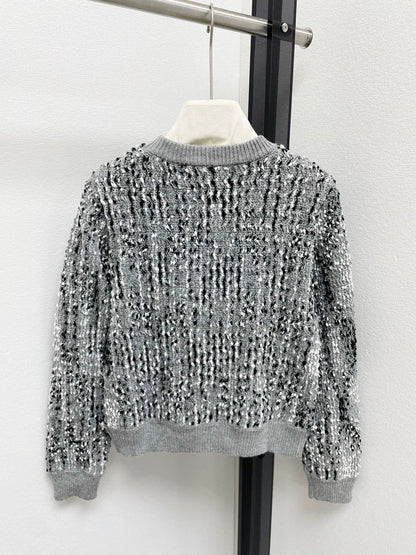 25fw Sequined knitted sweater