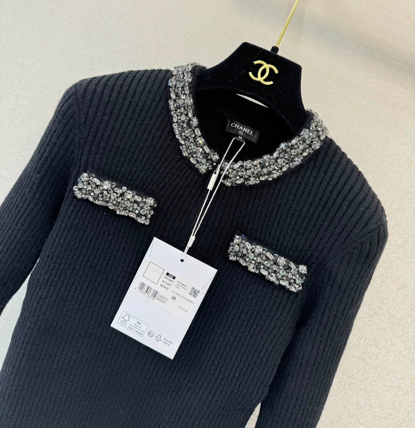 Black knitted cardigan