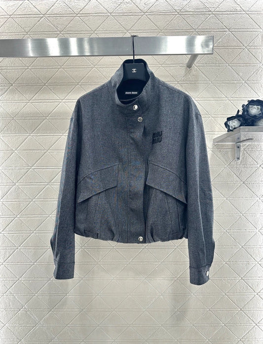 Structured Stand Collar Jacket