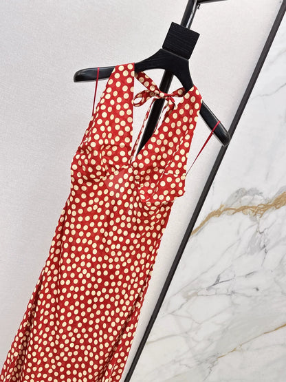 25fw Red polka dot dress