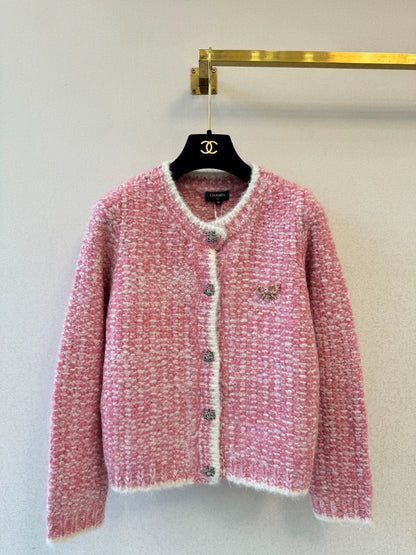 Pink knitted cardigan