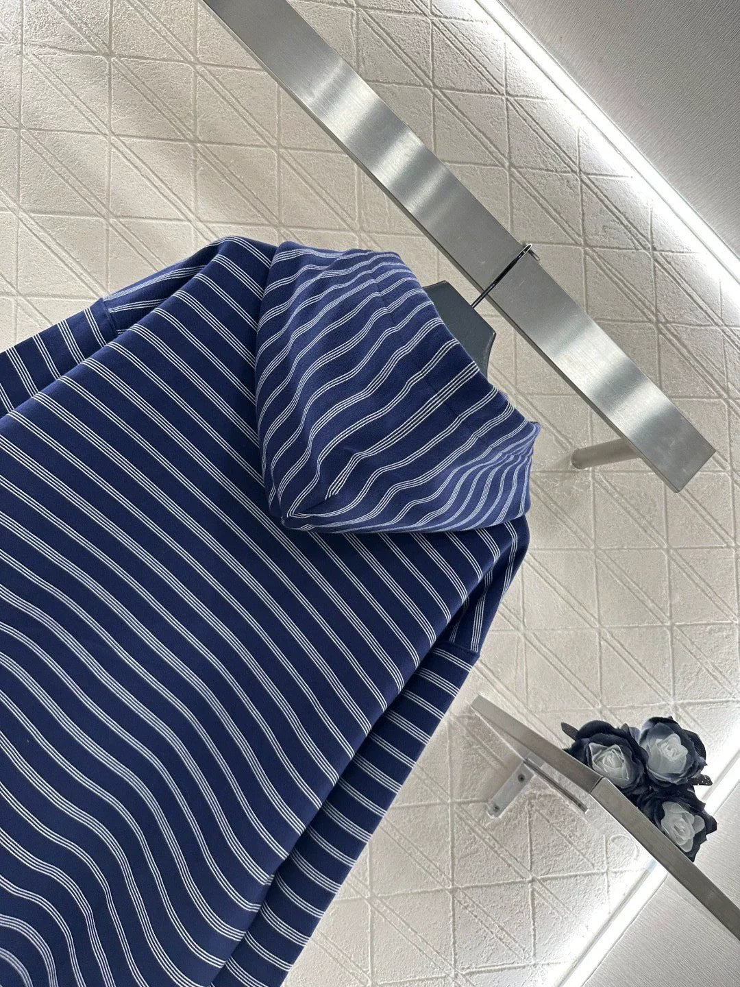 25fw Hooded zip-up striped jacket(BROWN/BLUE)