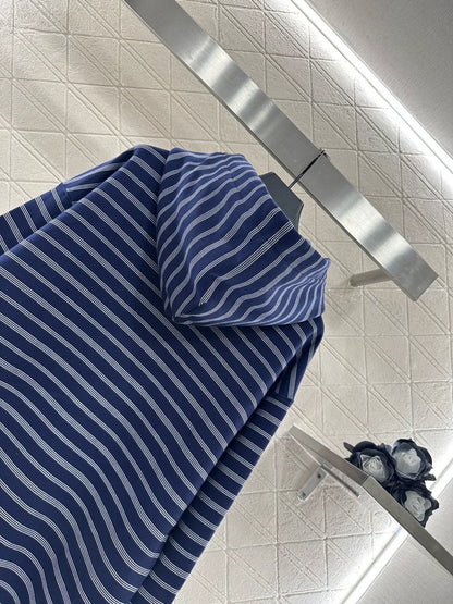 25fw Hooded zip-up striped jacket(BROWN/BLUE)