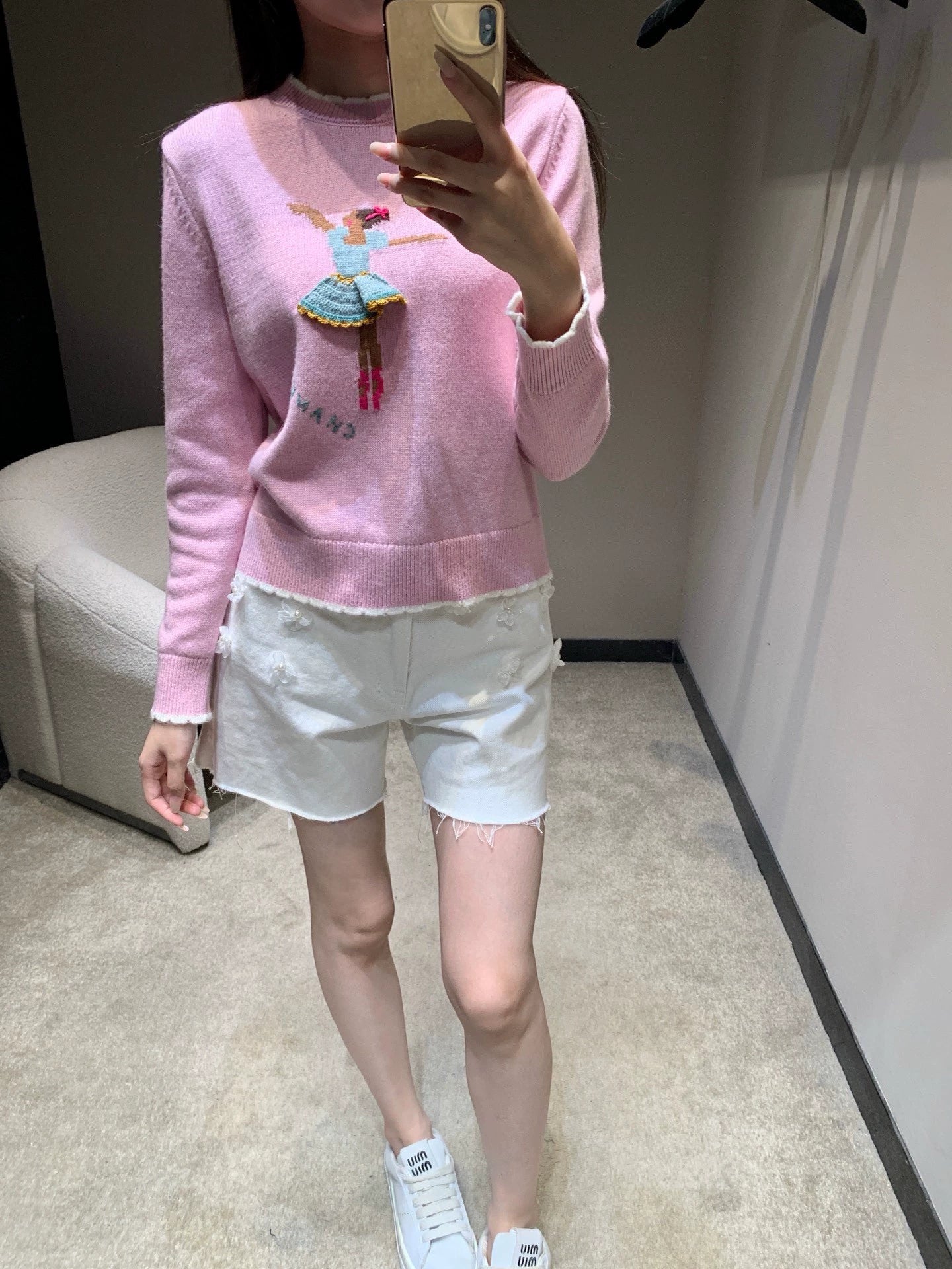 25fw Hook flower dancing girl sweater