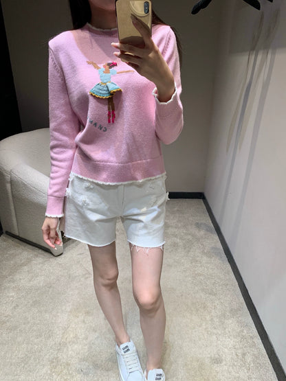 25fw Hook flower dancing girl sweater