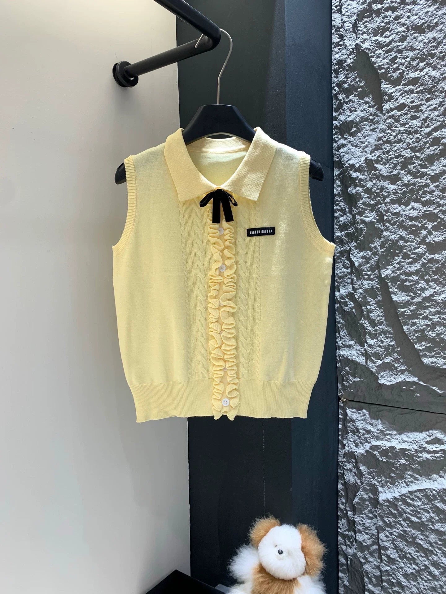 25 Summer new bow three-dimensional knitted vest