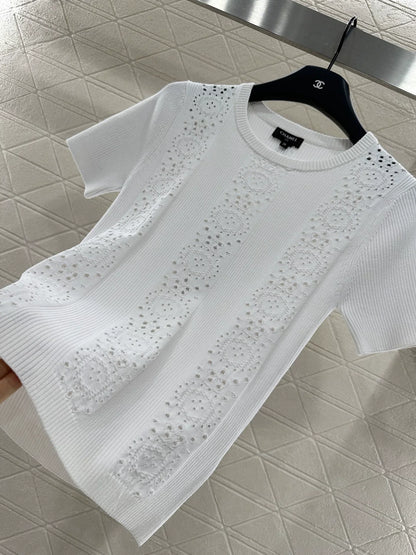 25fw Hollow knit short sleeves
