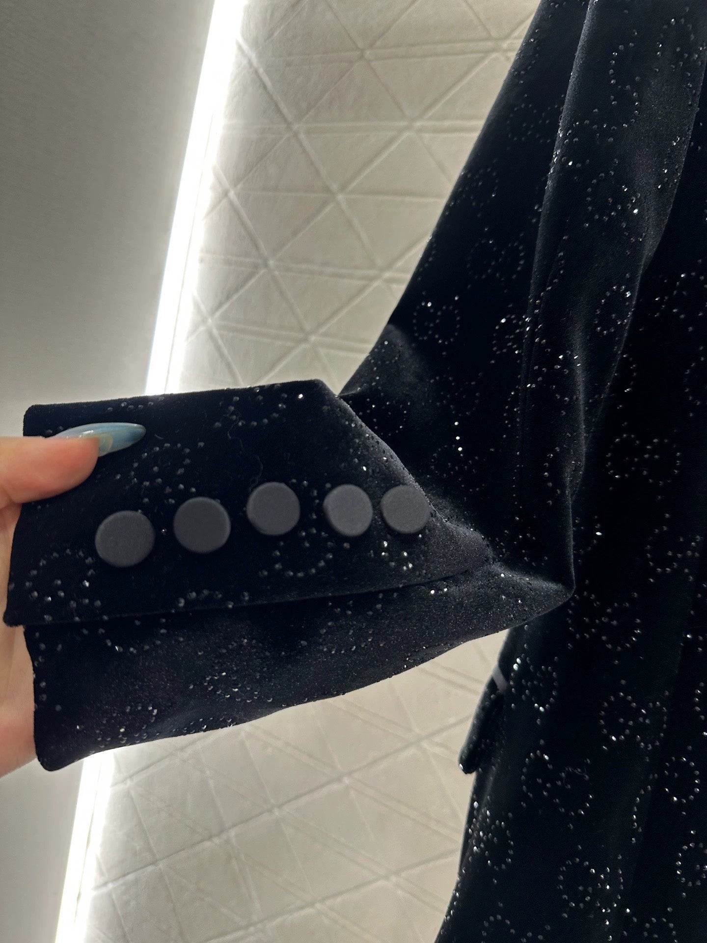 Velvet rhinestone suit jacket