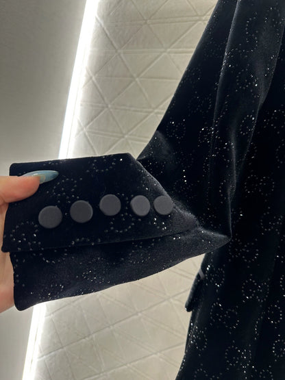 Velvet rhinestone suit jacket