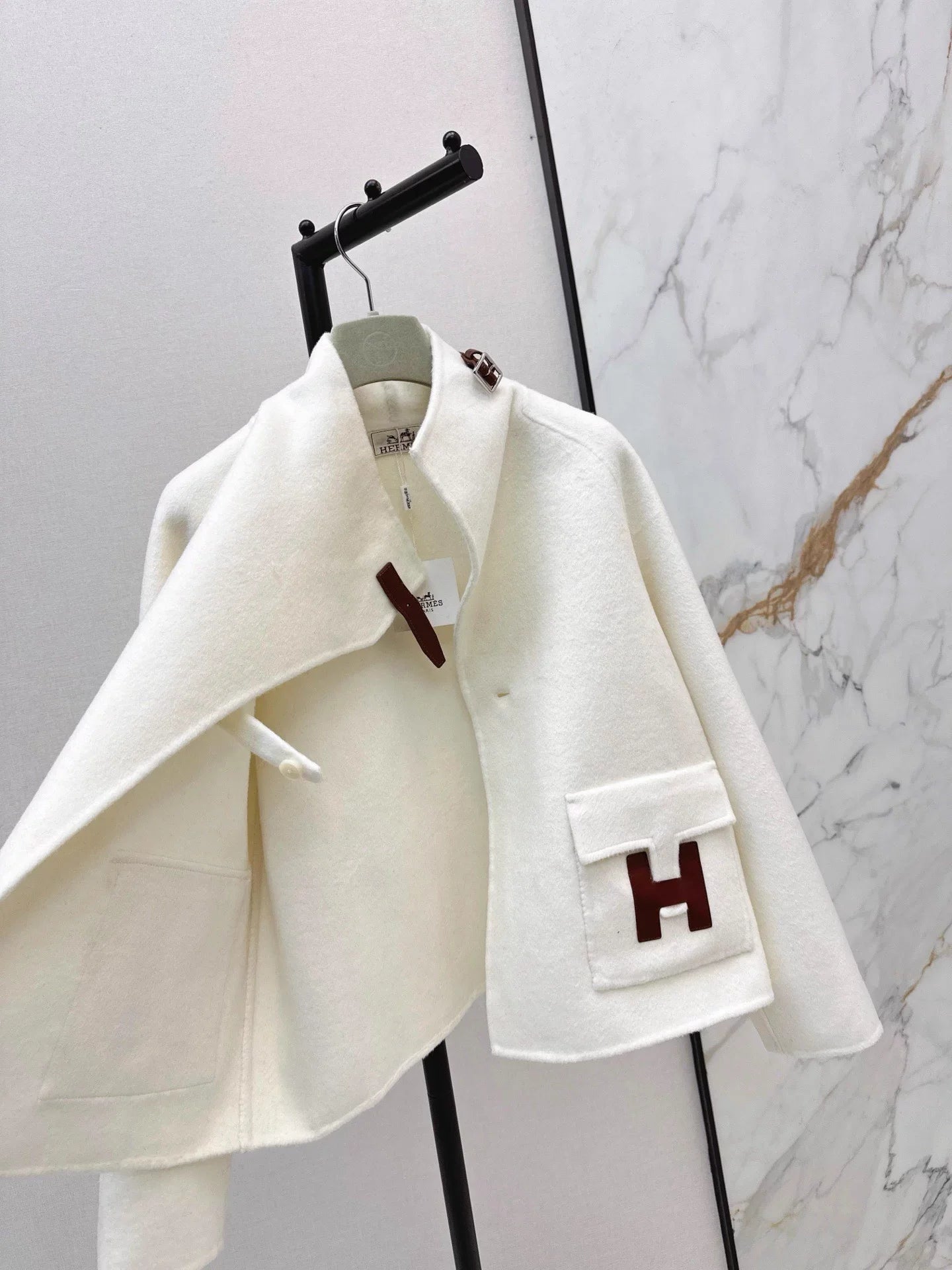 Double-sided wool stand-up collar coat