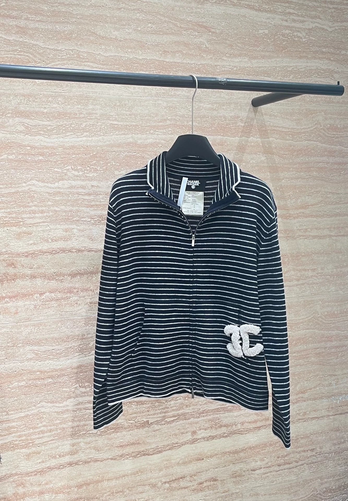 25fw White striped zipper sweatshirt（Medieval Series）