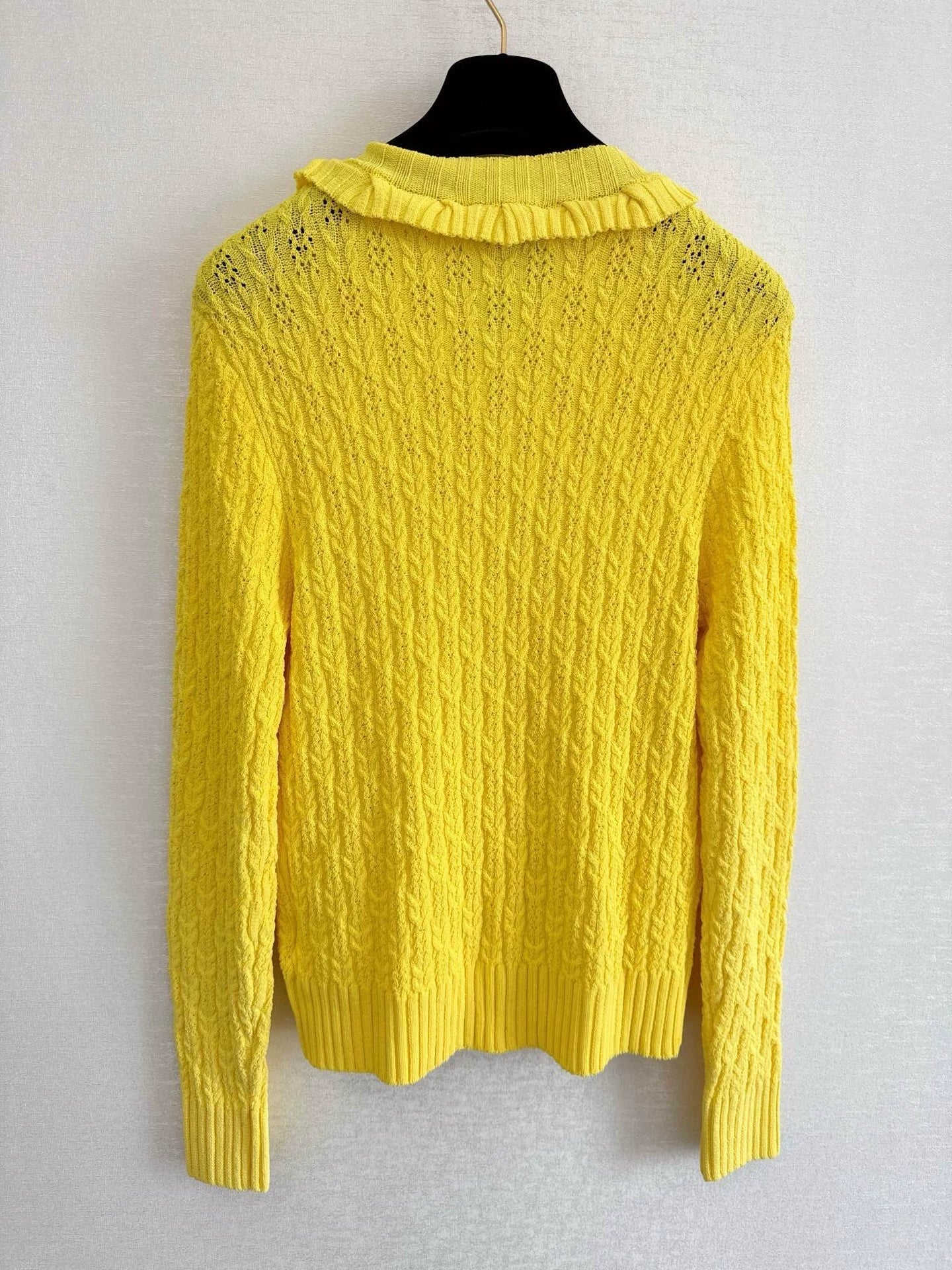 25Ss Early Spring New Pleated Lace Knitted Cardigan