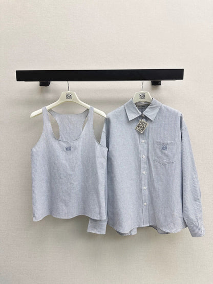 25fw Blue striped two-piece set