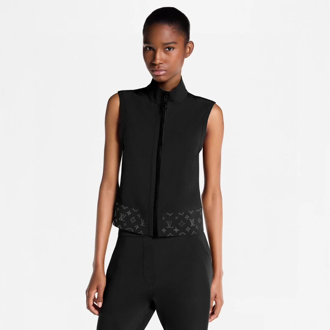 Zipper vest pants set