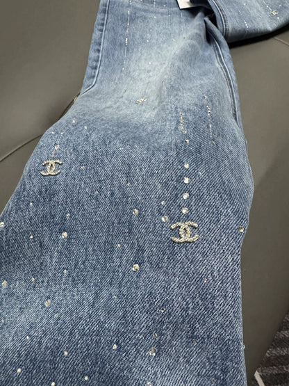25fw Hot stamping straight leg jeans